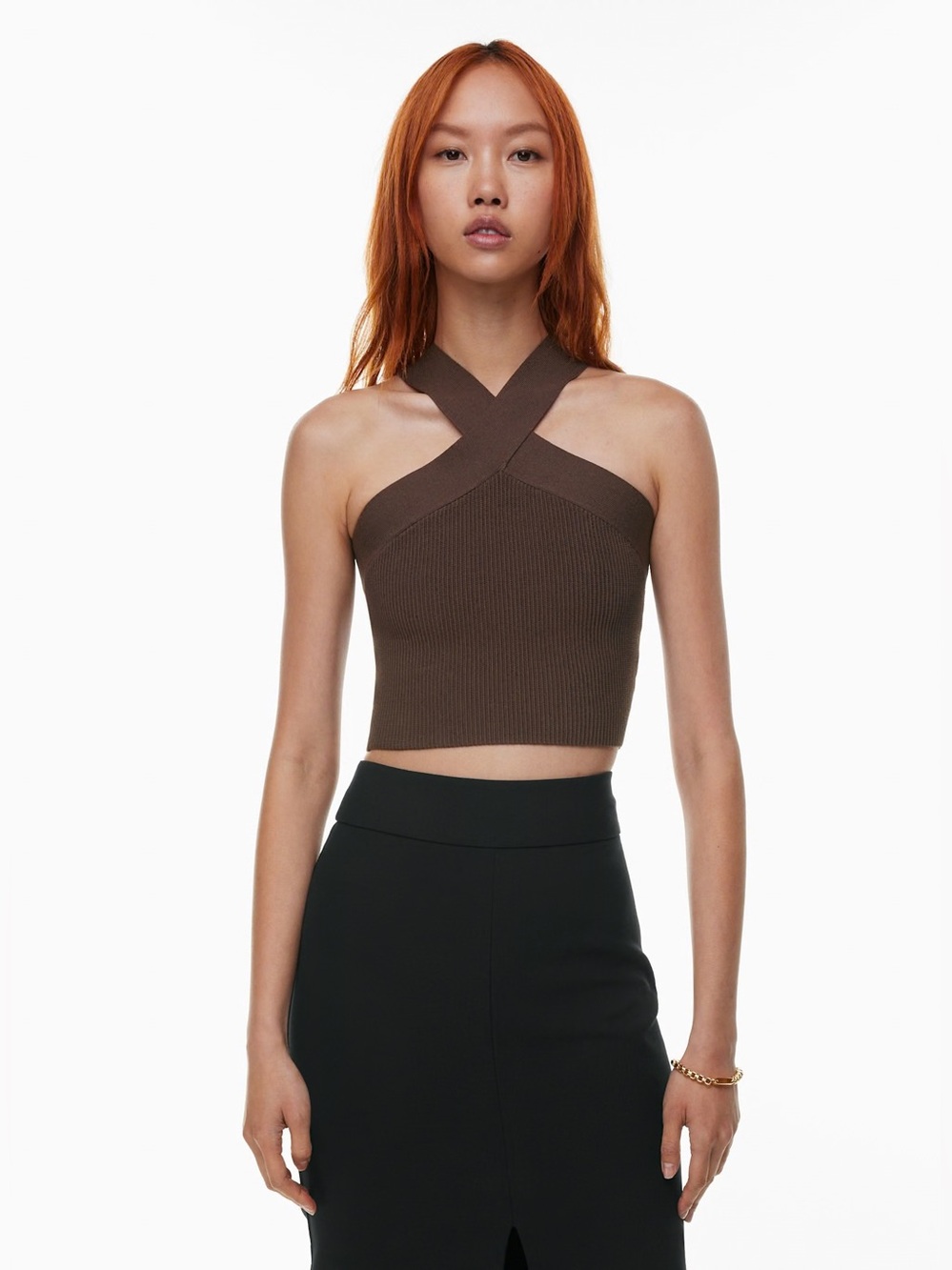 Babaton Sculpt Knit Criss Cross Cropped Tank